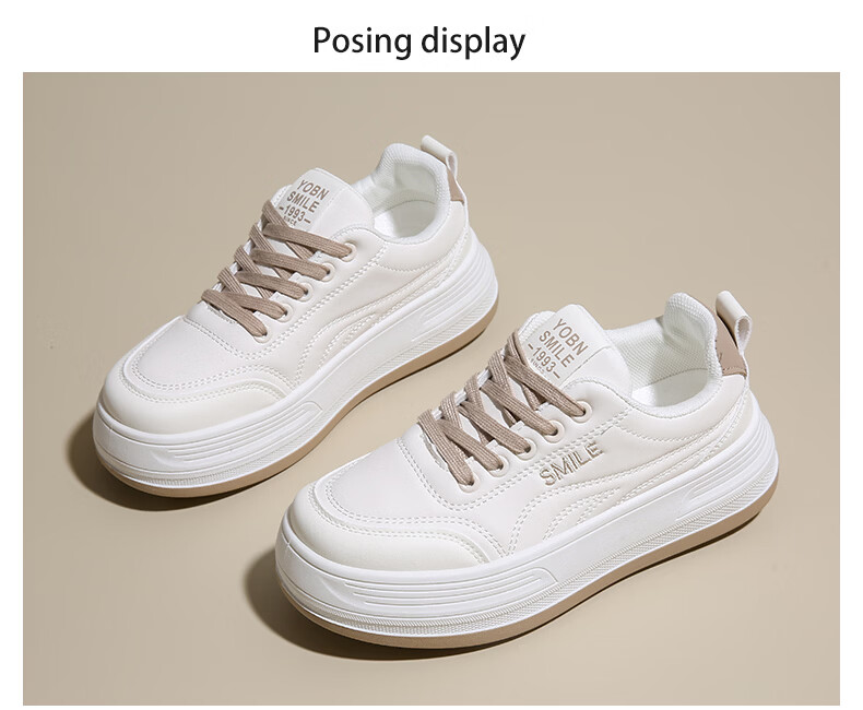 Cartelo Crocodile Casual Women's Thick Sole White Sneakers Lightweight Platform Shoes Versatile Casual Sports Shoes 1670 Mika Size 35 8