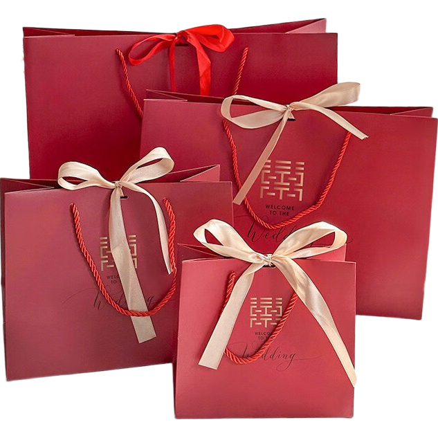 40,000 Kilometers Wedding Engagement Gift Tote Bag Dowry Red Storage Organizer Wedding Celebration Bag Bridal Gift Candy Bag