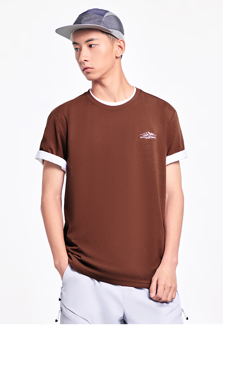 Erke Antibacterial Men's Sports Short Sleeve T-Shirt Summer New Solid Color Crew Neck Running Casual Base Layer Tee 24