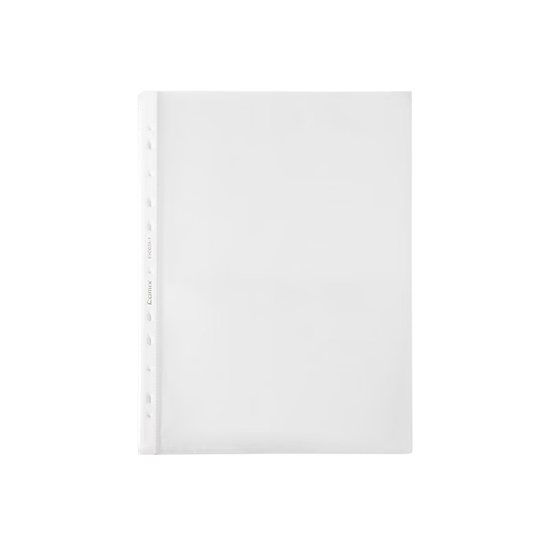 COMIX 100-Pack 11-Hole Document Folders, File Sleeves, Loose-Leaf Refill Pockets, Protective Covers, Compatible with Hole Punchers And Binder Clips EA9002/9001