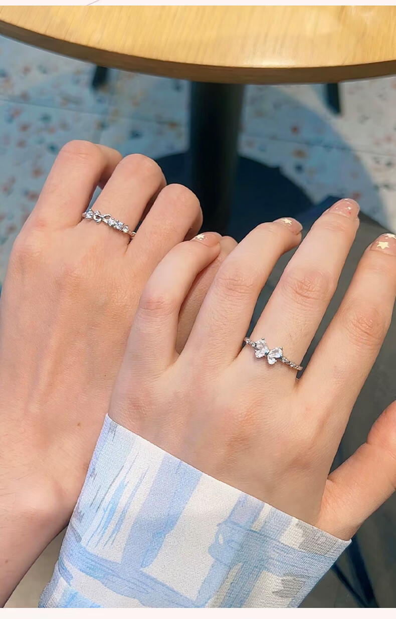 Chow Tai Fook [1000+ Stores] Sweetheart Princess Couple Rings Women's Best Friend Matching Rings Qixi Valentine's Day Gift for Girlfriend 11