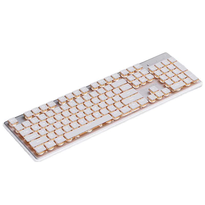 EWEADN V3104 Wireless Keyboard And Mouse Set, Bluetooth Dual-Mode Silent Mechanical Feel High Aesthetic Value Slim Office Membrane Keyboard for Computer Laptop IPad Universal, Milk White Color