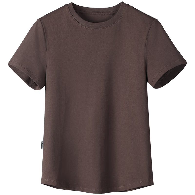 CAMEL Women's Classic Fit Solid Casual Cotton-Feel Short Sleeve Ice Cool Top C26BARLG016 French Brown M