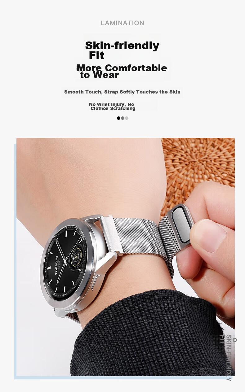 Watchbond Compatible with Xiaomi Watch 5/S4/S5 Sport Milanese S3/2/S1 Pro Watch Band, Magnetic Stainless Steel Sports ESIM Commemorative Edition Summer Strap 5