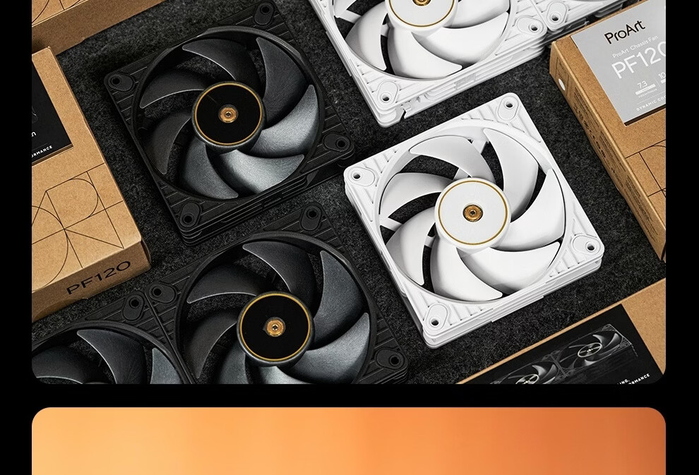 ASUS Dream PF120 High-Performance Case Fan 28mm Industrial Fan/120mm/FDB Bearing/Three-Phase Six-Slot Motor/LCP Polymer Blades/High-Power Fan 28