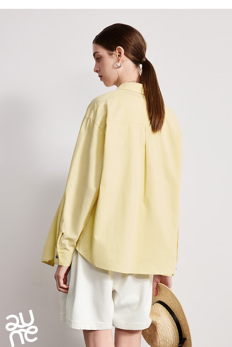 Chuyua Heart Embroidery Shirt Women 2025 Autumn New Simple Versatile Solid Color Pure Cotton Blouse White L 37