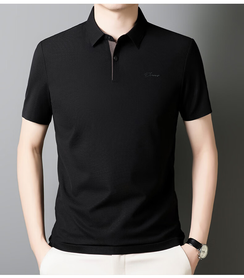 TUCANO Men's Short Sleeve Polo Shirt Summer Breathable Business Collar Casual Ice Silk Quick-Dry Top 15
