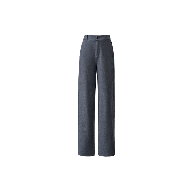 ESE-Y Women's Straight-Leg Suit Pants 2026 Spring Slim Casual Commuter Textured TR Narrow Black 31S