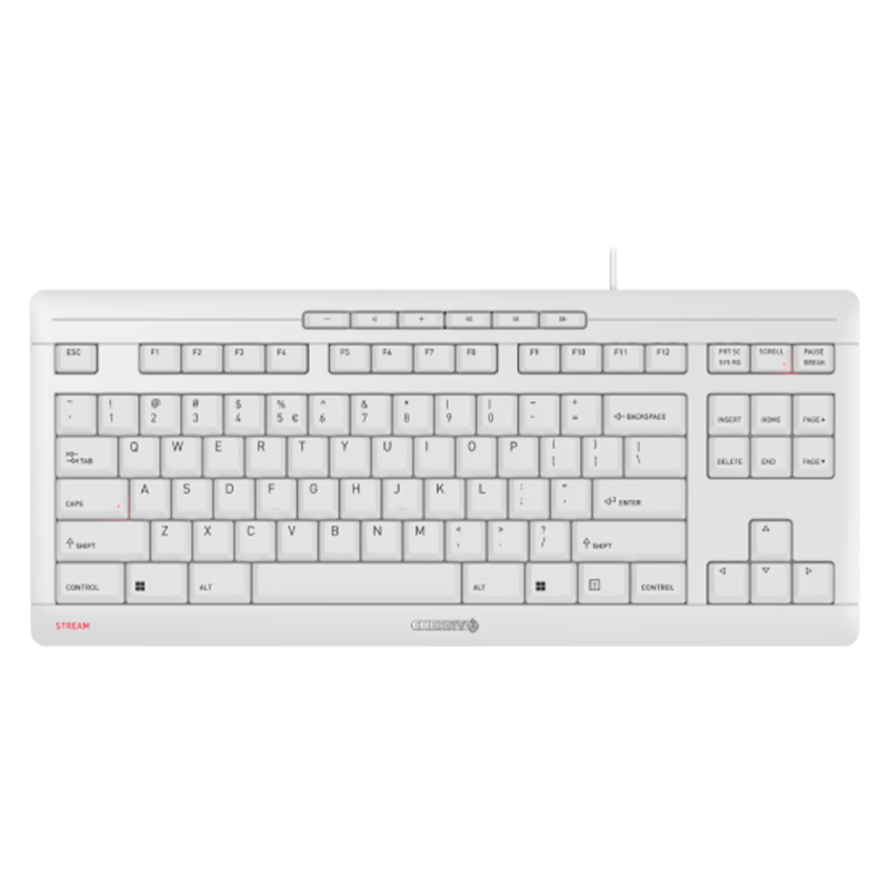 CHERRY STREAM TKL 87-Key Compact Portable SX Scissor-Switch Office Keyboard 80% Layout with 6 Convenient Function Keys