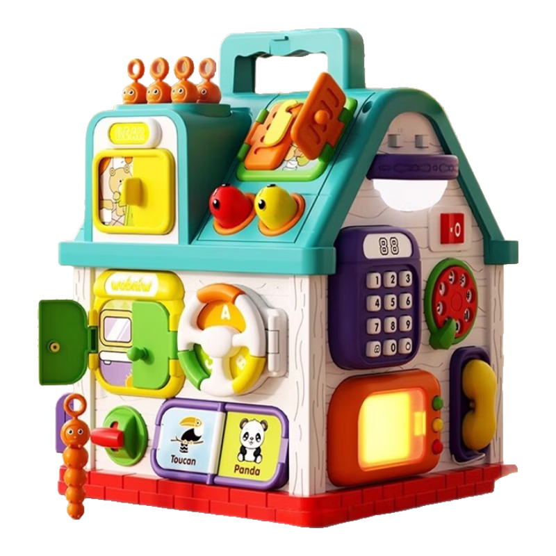 MKBIBI Montessori Baby Busy Board Educational Lock Toy Infant Activity Table Full Moon Gift