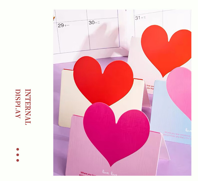 Jiayan Heart-Shaped 3D Greeting Cards 20pcs Birthday Cards Annual Meeting Blessing Wish Cards 5