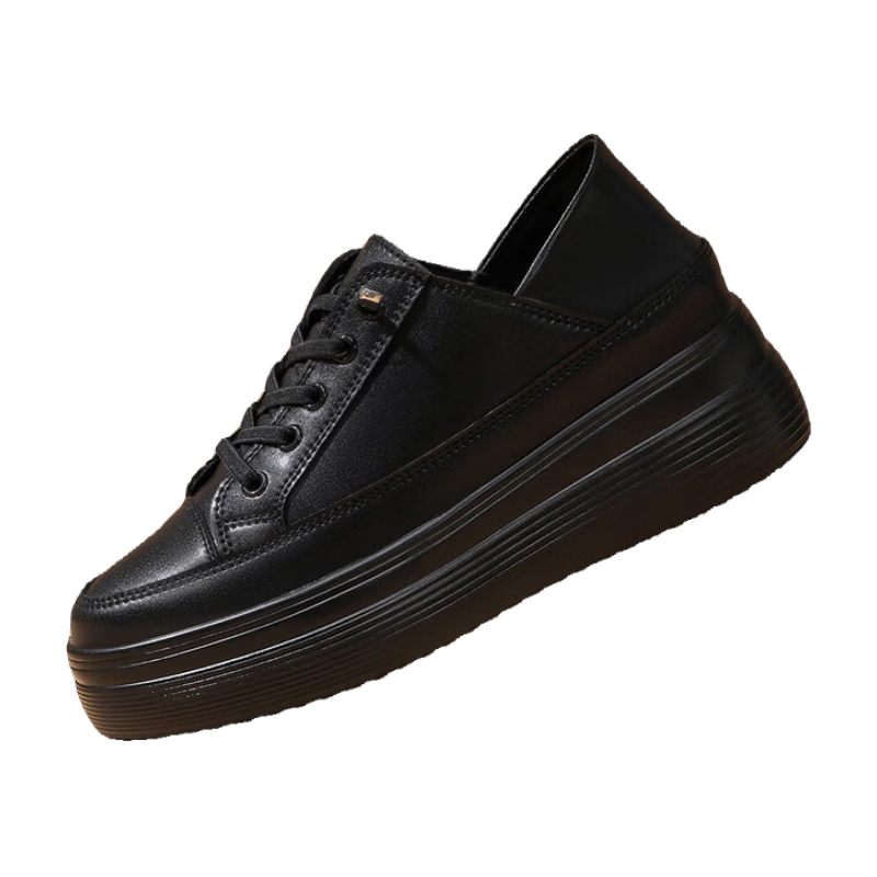 RED DRAGONFLY Women's Shoes, Autumn White Sneakers, Thick-Soled Heightening Slip-Ons, Two-Way Casual WPB34005, Black, Size 36