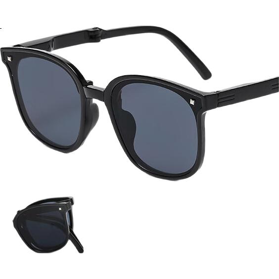 Panda Sasha Kids Folding Black Frame Gray Lens Sunglasses UV Protection Boys Girls Sun Glasses Back to School