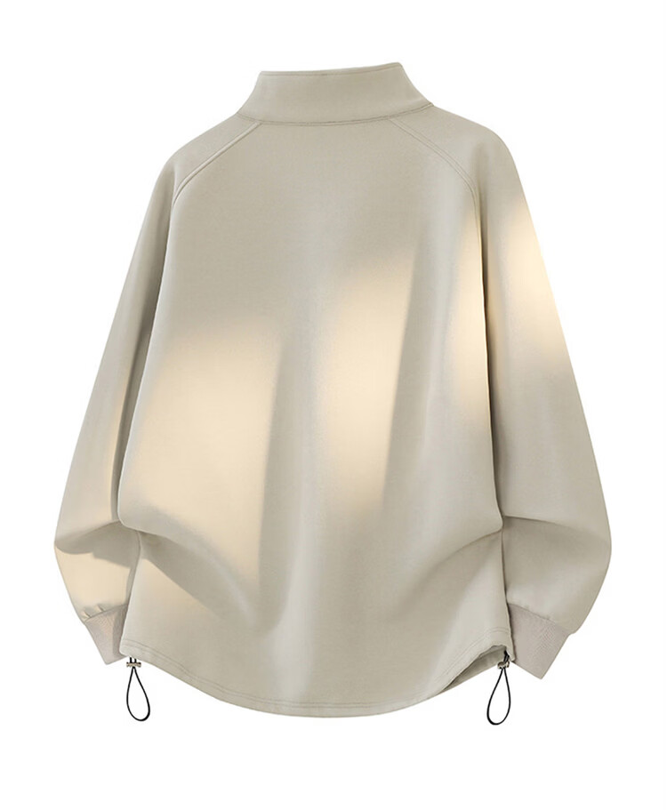 JEEP SPIRIT Men's Half-Zip Stand Collar Sweatshirt Spring Autumn Premium Solid Color Plus Size American Style Khaki 2XL 15