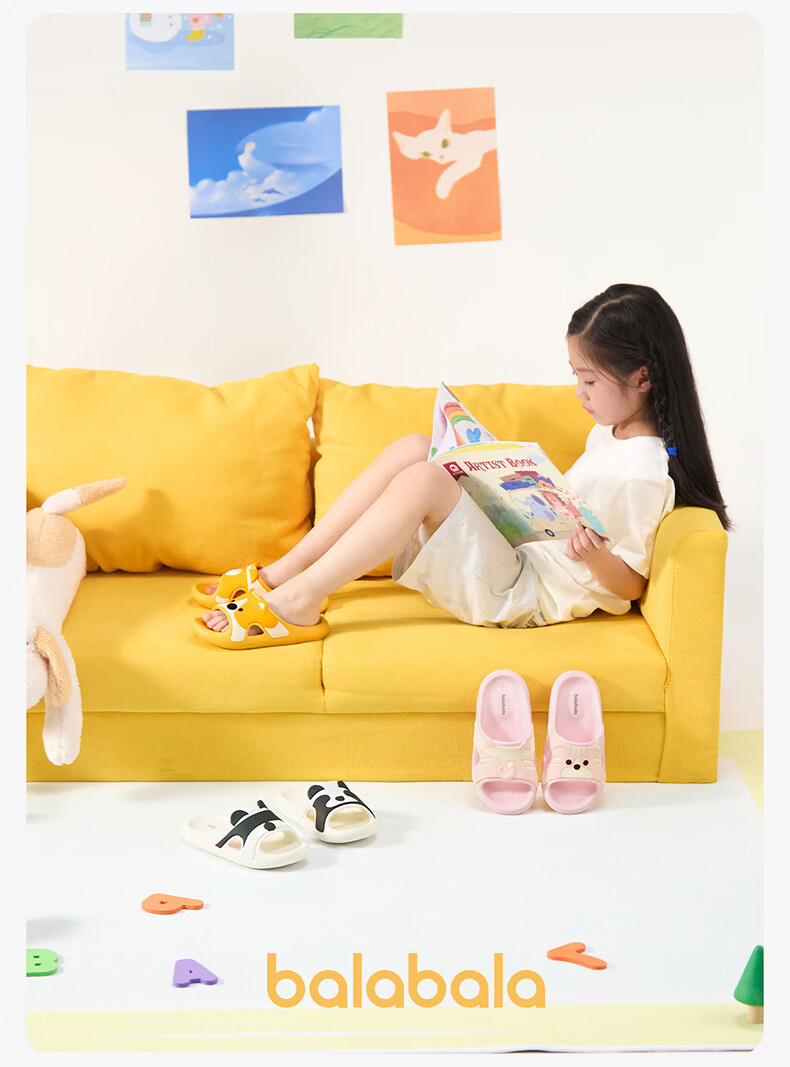 Balabala Kids Cartoon Summer Indoor Bathroom Cute Boys Girls Slippers Sandals for Older Children 4