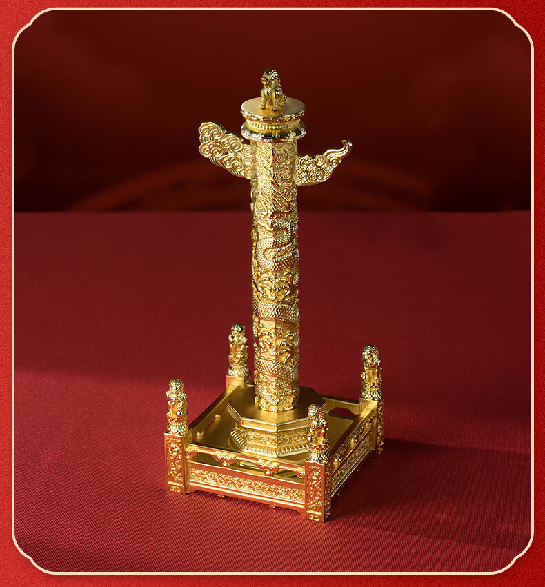 Master Tong "Huabiao Pillar" Living Room Desktop Dragon Totem Copper Ornament Home Craft Decoration Gift 5