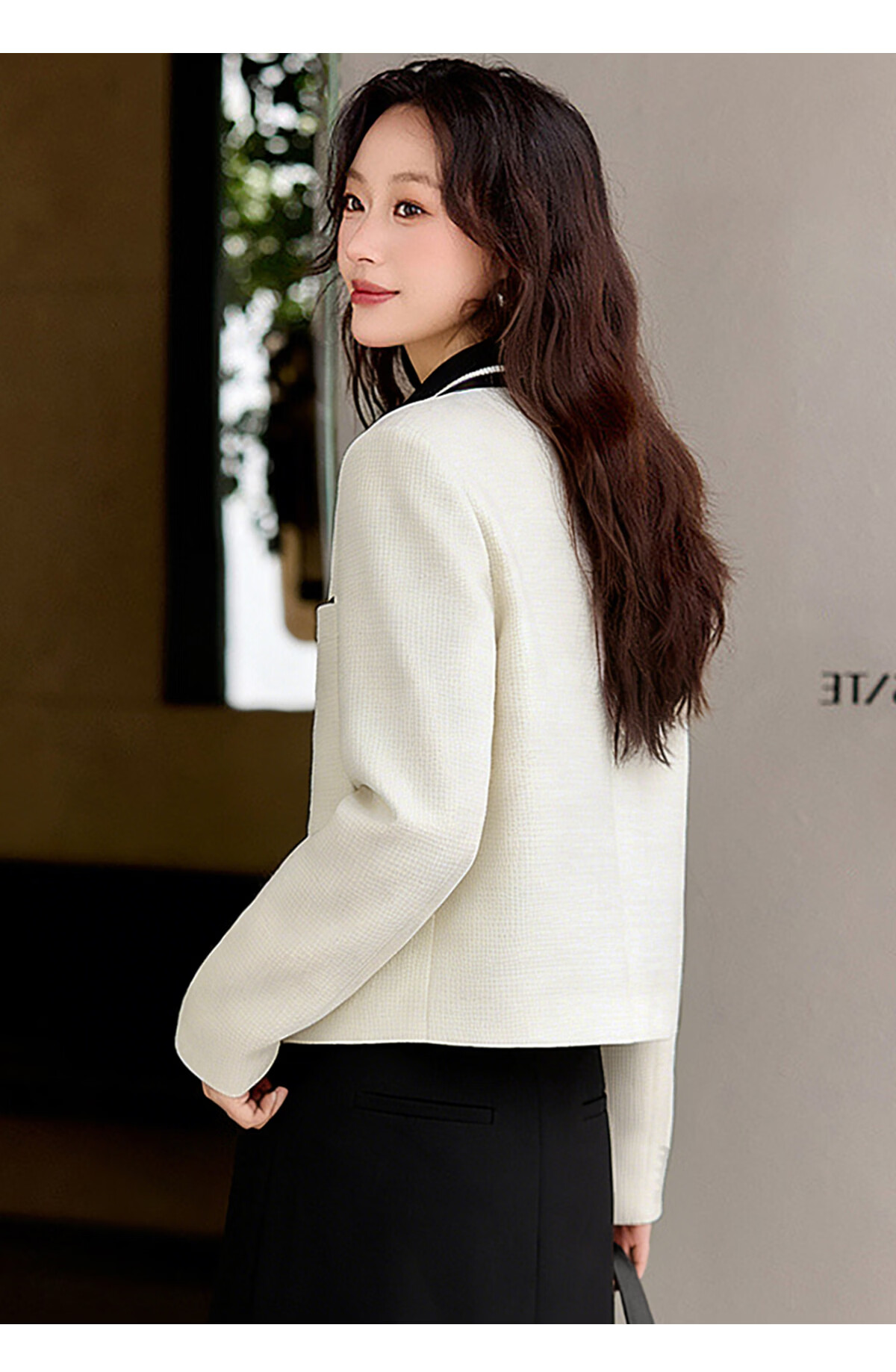 Chushen Spring and Autumn Short Jacket Women Fashion Color-Block Textured Fabric Commuter Short Coat Top S143U3003 14