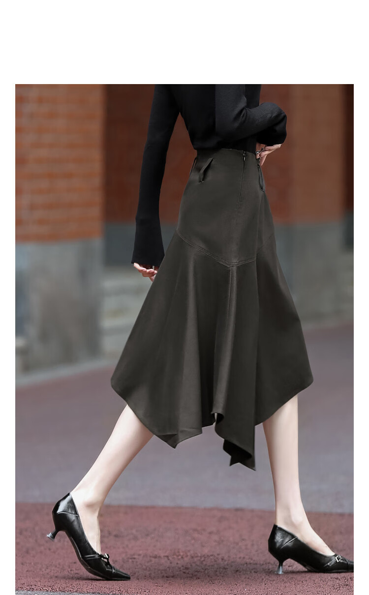 Demana Artisan Pure Cotton Woven Spring Design OL Irregular Hem A-Line Mid-Length Women's Skirt 10