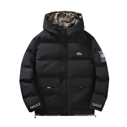 NASA MARVEL Men's Cotton Padded Jacket Autumn Winter Coat Hooded Warm Windproof Khaki 3XL