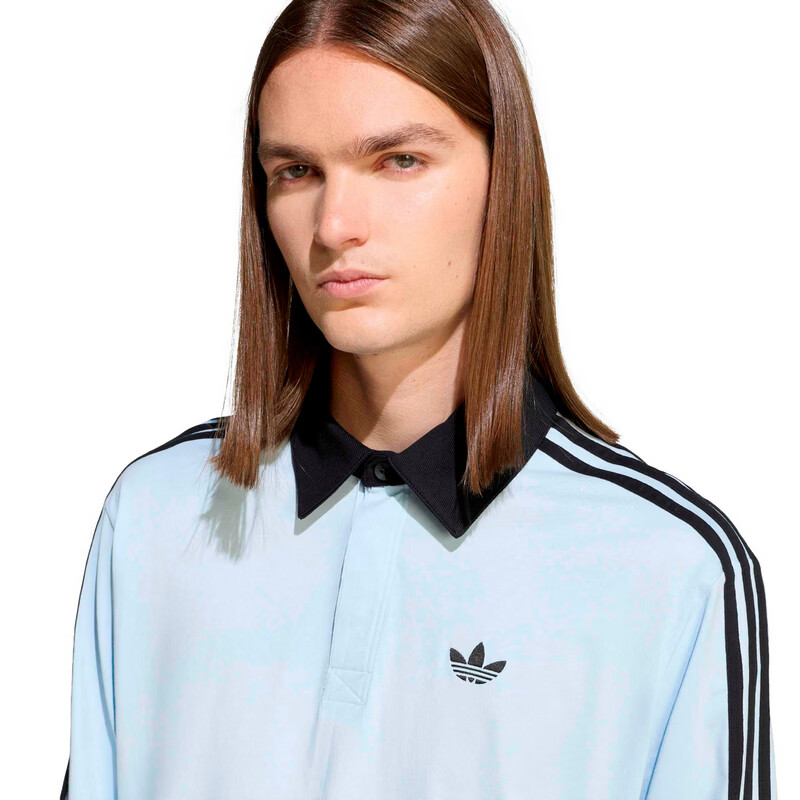 Adidas Originals Men's 3S PL Long Sleeve Polo KE2445 Blue XL 5