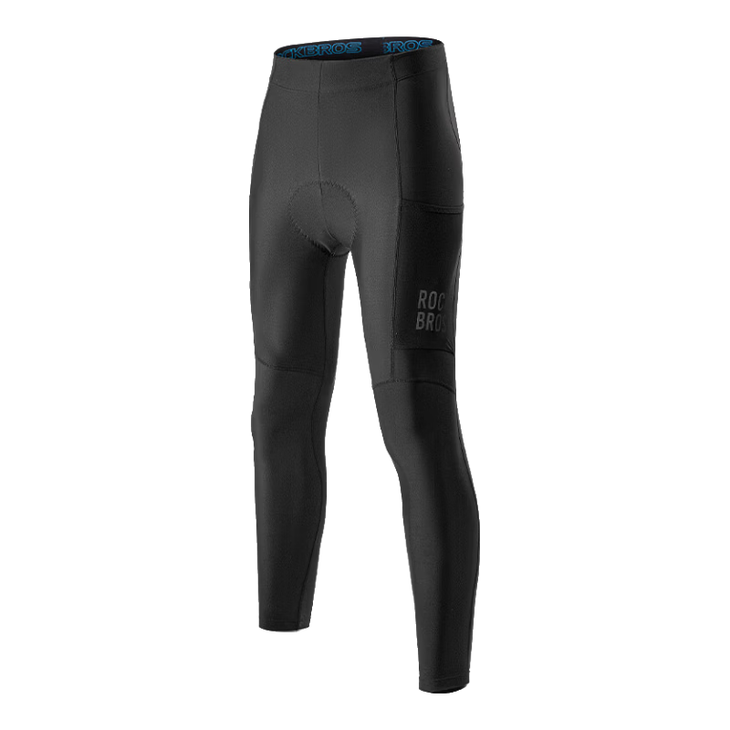 ROCKBROS Men's Cycling Pants, Warm And Windproof, Fleece-Lined Lightweight Autumn Road Bike Trousers, Black, XL