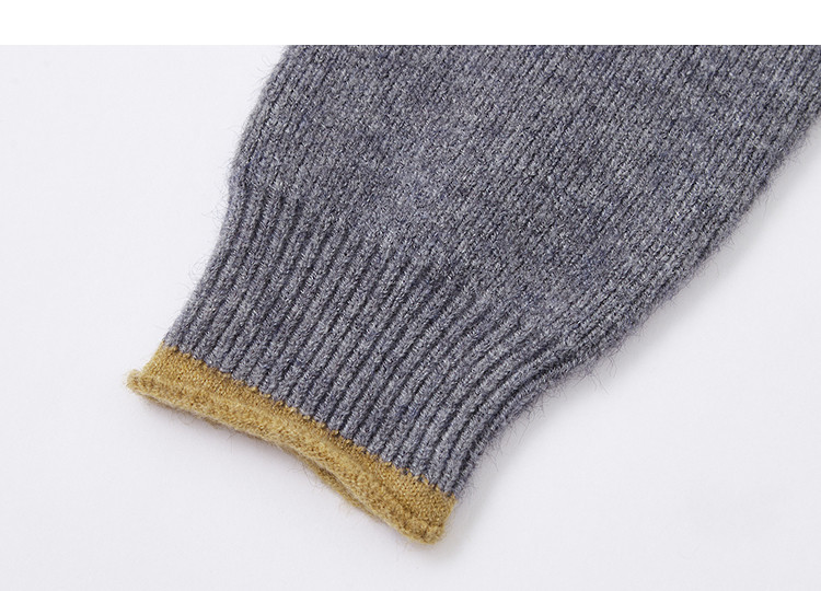 Demana [Elegant Gray Morning Mist] Winter Hooded Half-Zip Colorblock Knit Sweater Women's Top 4