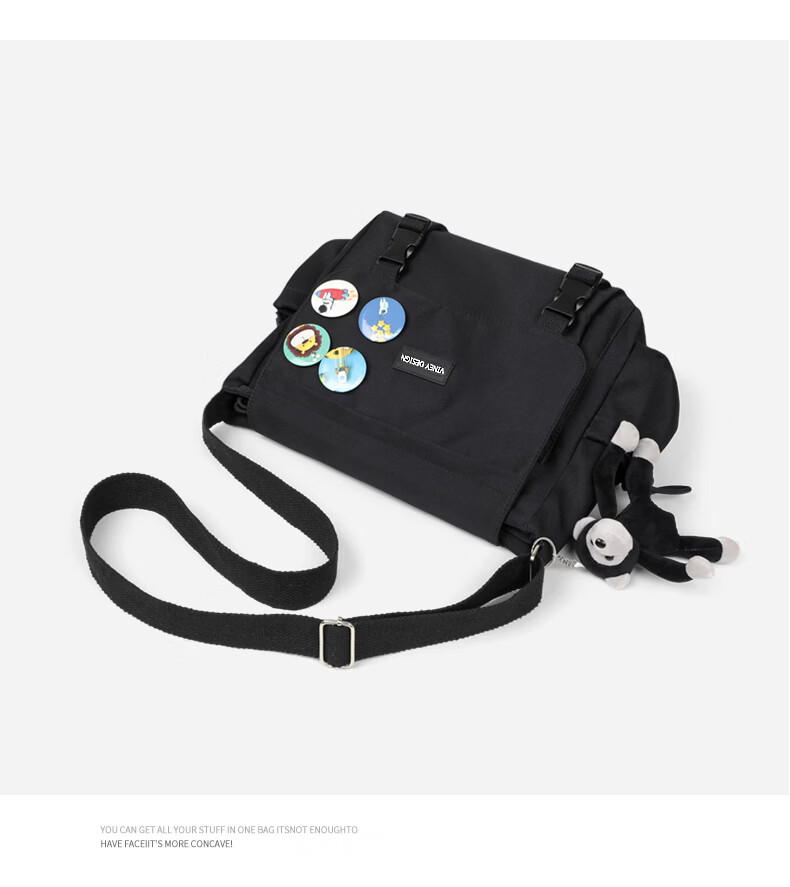 Viney Men's Casual Sports Crossbody Bag Fashion Trendy Japanese Messenger Bag Large Capacity Multifunctional Canvas Bag 11