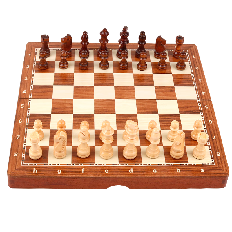 Zihu International Chess High-Grade Magnetic Rosewood Folding Portable Chessboard Solid Wood Chess Pieces Outdoor Student Children Competition Special