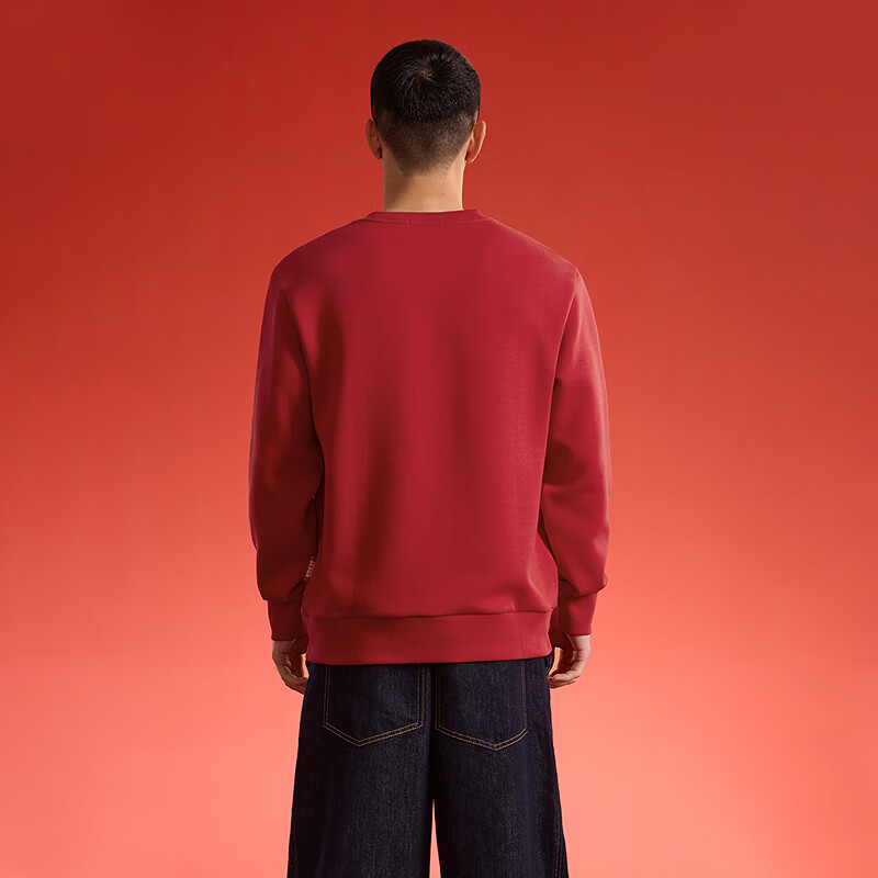 HLAHLA Spring 26 Year of the Horse Celebration Series Five Sandwich Red Long Sleeve Men's Sweatshirt
