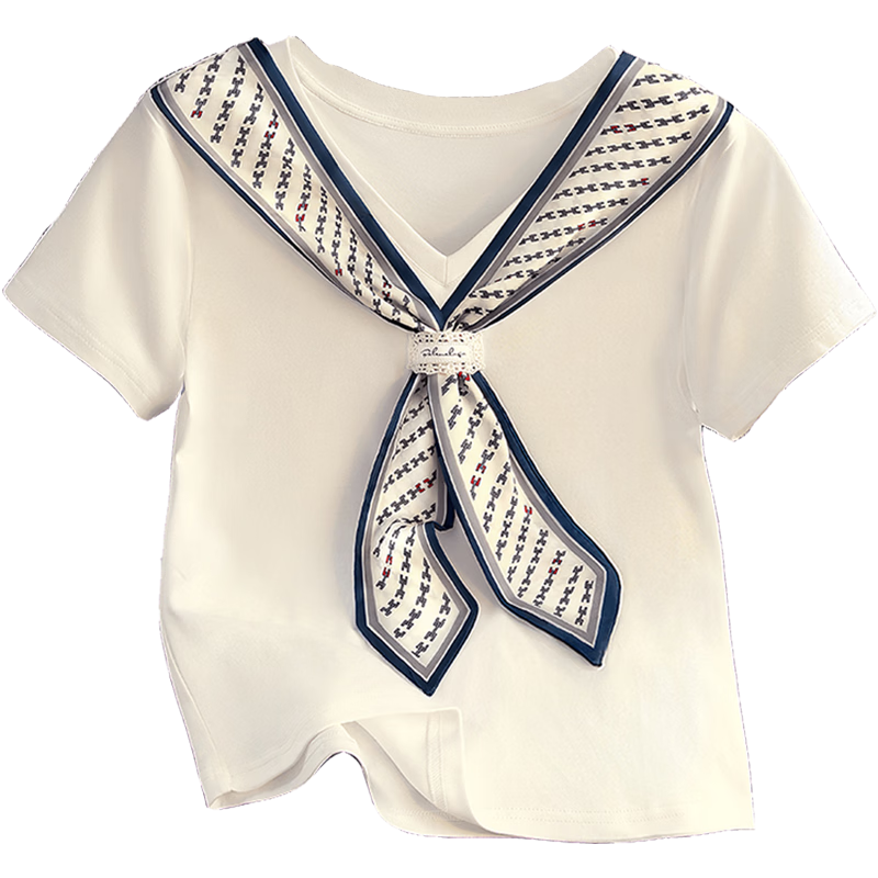 Cypress V-Neck T-Shirt 2026 Summer New Women's Fashion Slim Fit Elegant Lady Commuter Top