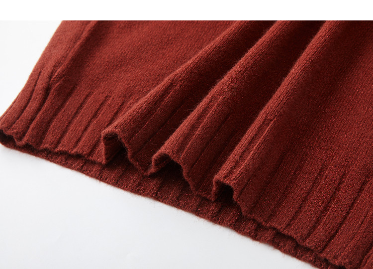 Demana Red Rose Nocturne Winter Vintage Elegant Asymmetric Neckline Slimming Knit Sweater for Women 20