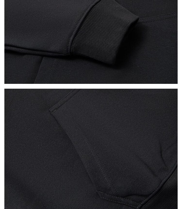 LIMENG Casual Men's Wide-Leg Sports Straight Pants 430g Thickened Sweatpants Unisex Long Pants Black XL 9