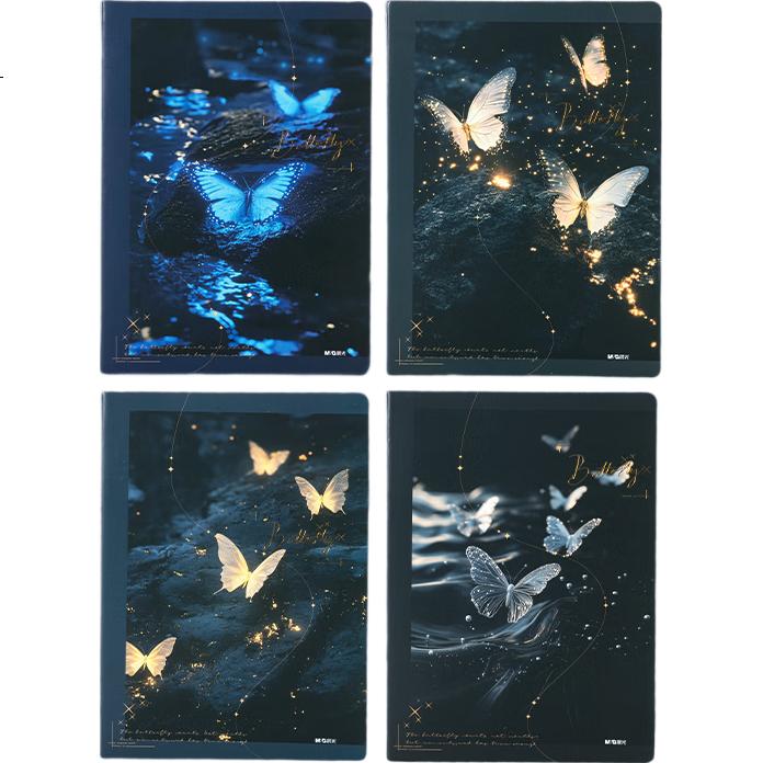 Блокнот M&G Luminous Butterfly, 16K, 44 страницы, в клетку, сшитый переплет, для студентов и школьников, случайный цвет