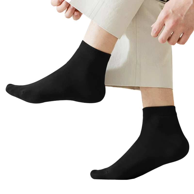LOHAS Travel Disposable Socks for Men, Daily Use Lazy Cotton Long Tube Portable Antibacterial Odor-Resistant Black Socks
