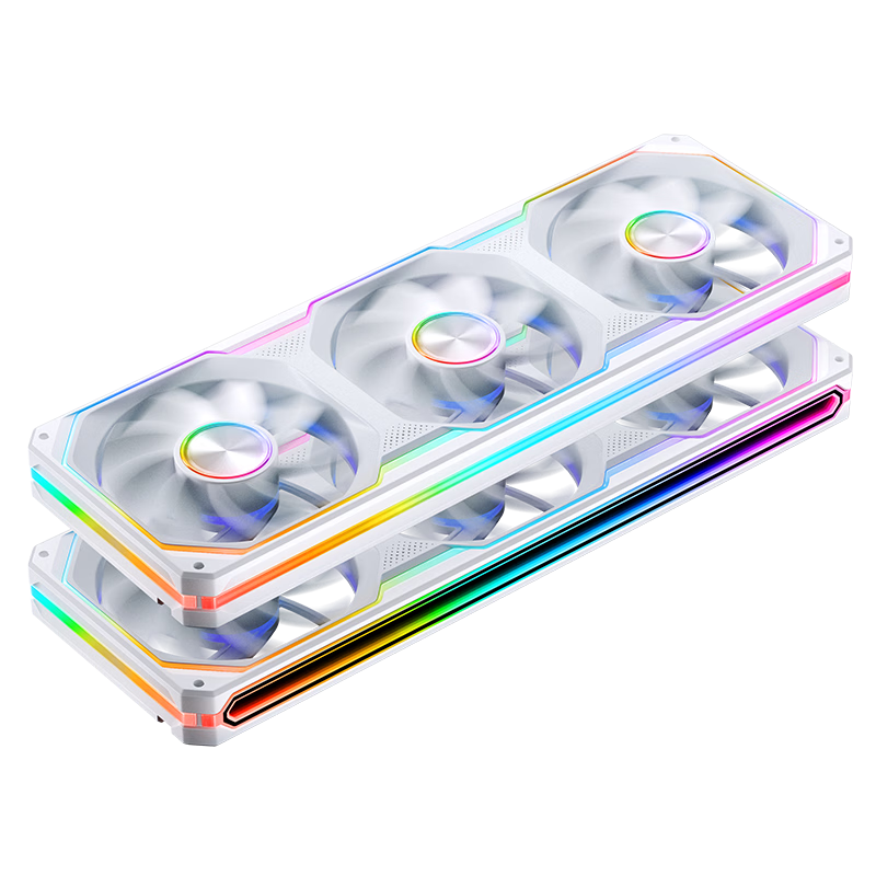 JONSBO XA-360WR Shadow Blade White Reverse Blade 12CM*3 Case Fans (Dual Frame Lighting/Color Block Splicing/Triple Unit/RGB Sync/PWM Male and Female Connectors)