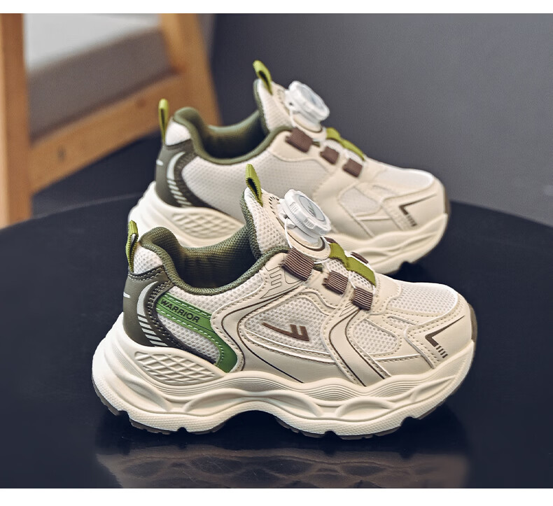 Warrior Kids Sports Shoes Girls Casual Soft Sole Dad Shoes Boys Lightweight Running Shoes WZ-1902 Pink Silver Gray Size 33 5