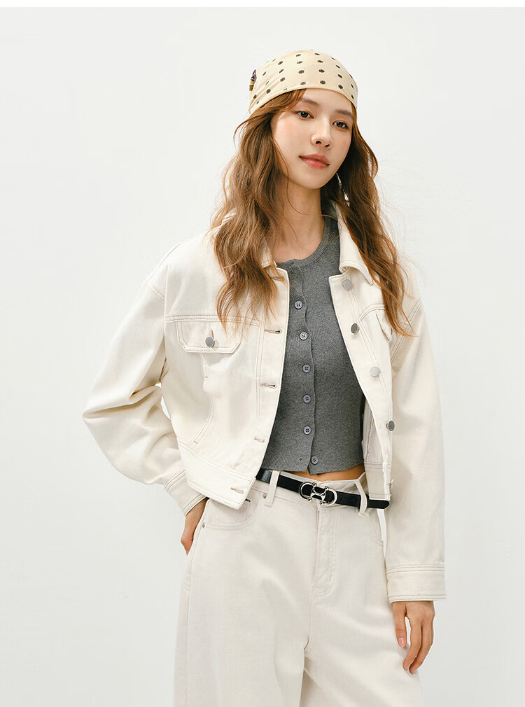 Semir Women's Denim Jacket Short Retro Fashion Boxy Jacket 2026 Spring Commuter 109126108005 22