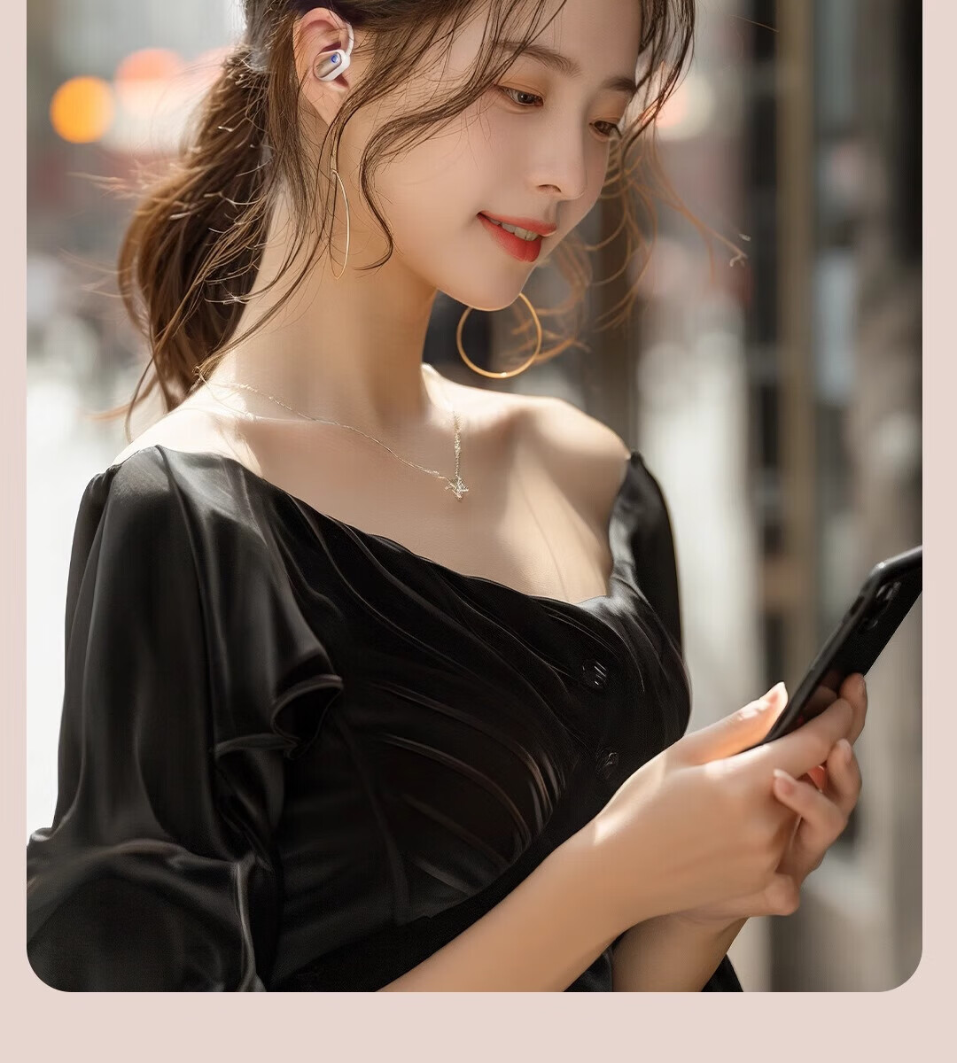 Soaiy Air Conduction Bluetooth Earphones Open-Style Sports Running Call Noise Cancelling Wireless Universal Mobile GD36 Black (Pair) 15