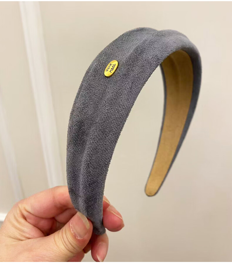 YeFeiLi Hong Kong Style Suede Wide Headband Women High-End 2026 New Hair Accessories Elegant Hair Hoop Heightening Crown Hair Clip Hair Ornament 10
