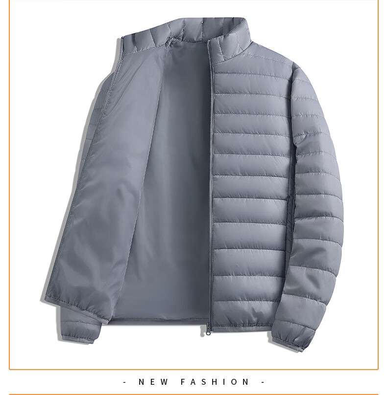 Miiow Men's Cotton Jacket Autumn Winter Stand Collar Lightweight Warm Outdoor Sports Casual Loose Fit Black 2XL 15