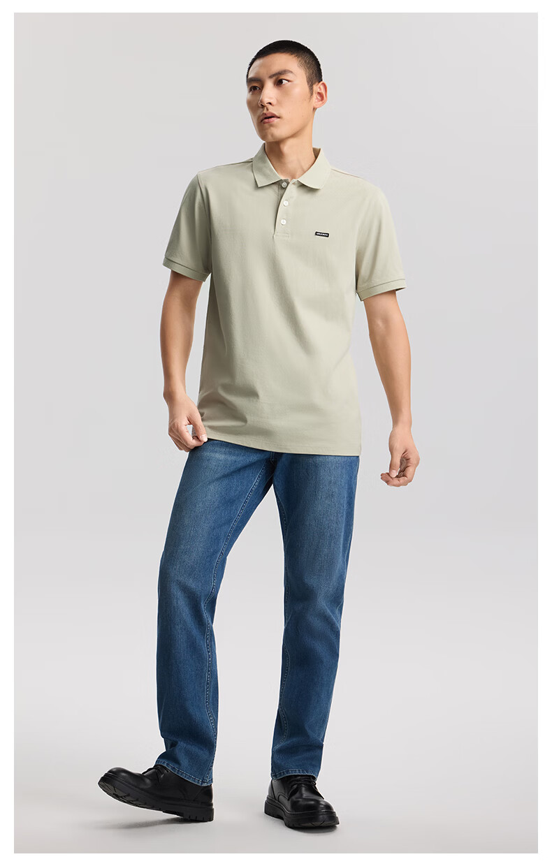 Lee 26 Spring Summer New Standard Fit Polo Shirt with Small Logo Emblem for Men Navy Blue 2XL 1