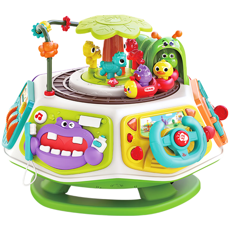 HuiLe Toys Happy Paradise Baby Early Education Treasure Box Activity Table Six-Sided Cube Birthday Gift for Boys and Girls