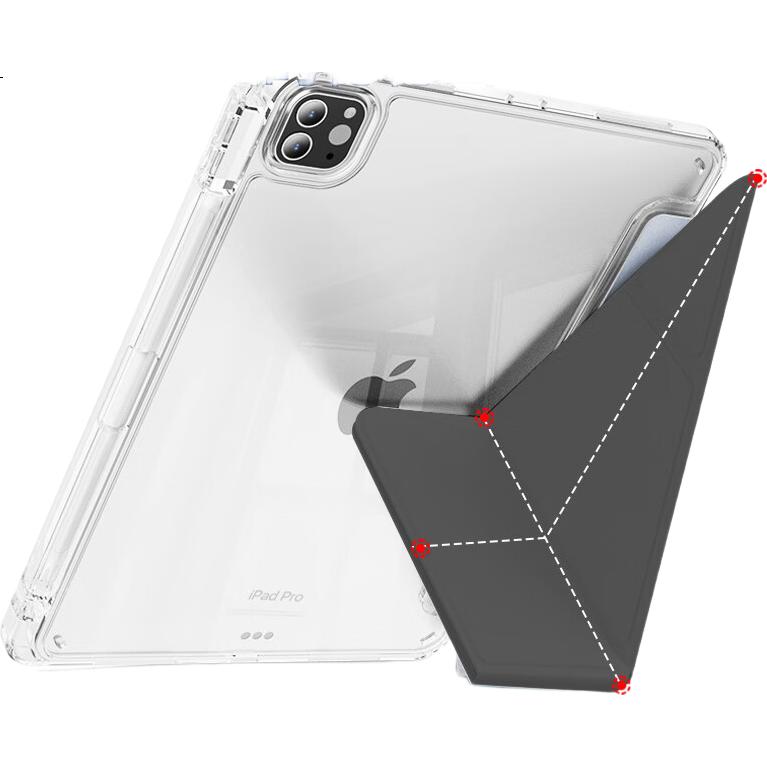 Чехол JPLAYER для iPad Air 7/6 2025/2024 11-дюймов, Y-образный складной, ударопрочный, из акрила, с держателем для карандаша, галактический серый
