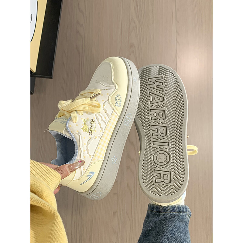 Warrior Cute Cat Canvas Shoes for Women 2026 Spring Summer New Lightweight Breathable Thick-Soled White Casual Student Sneakers