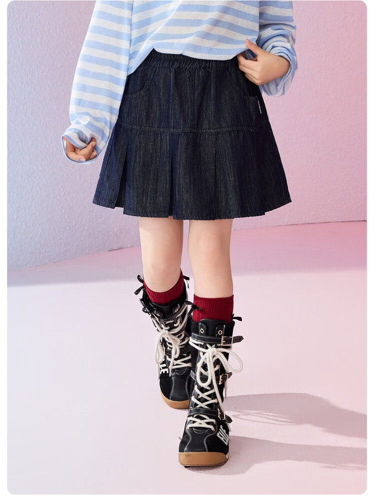 ASK JUNIOR Kids Skirt 2026 Spring Pleated Half Skirt School Style Girls' Mid-Length Skirt Short Skirt 5