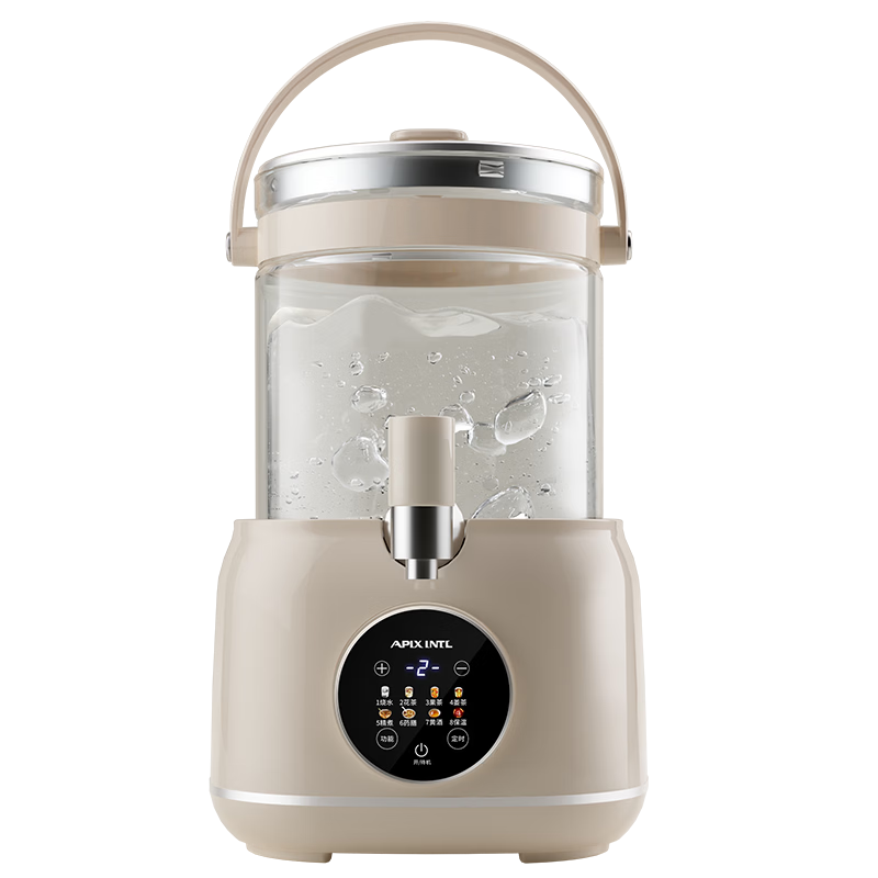 APIXINTL Anbensu Full Glass Flower Tea Jar Electric Ceramic Health Pot Household Multifunctional Constant Temperature Kettle 3L Capacity Tea Maker Water Boiler Cup