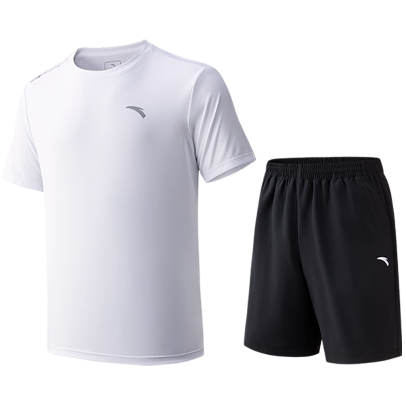 Anta Quick-Dry Set | Men's Summer Sports Short Sleeve T-Shirt and Shorts Two-Piece Moisture-Wicking Breathable Running Fitness Training Suit
