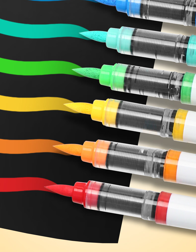 Direct Liquid Soft Tip Acrylic Markers 48 Colors Student Set Non-Transparent Layerable Watercolor Paint Pens Gift Box 9