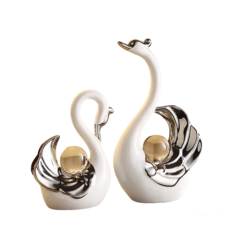 Jianyi Shijia Couple Swan Ornament, Modern High-End Light Luxury, Bar Home Entrance Living Room Wine Cabinet TV Stand Decoration Souvenir