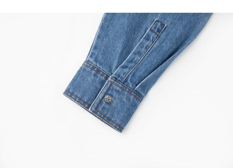 Demana [Cloud Oxygen Cotton] Spring Elegant Urban Gradient Color Lapel Loose Petite Denim Shirt Women's Top 12